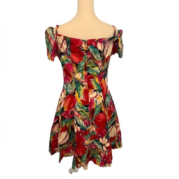 Vintage Off the shoulder floral dress - Picture 3 of 4